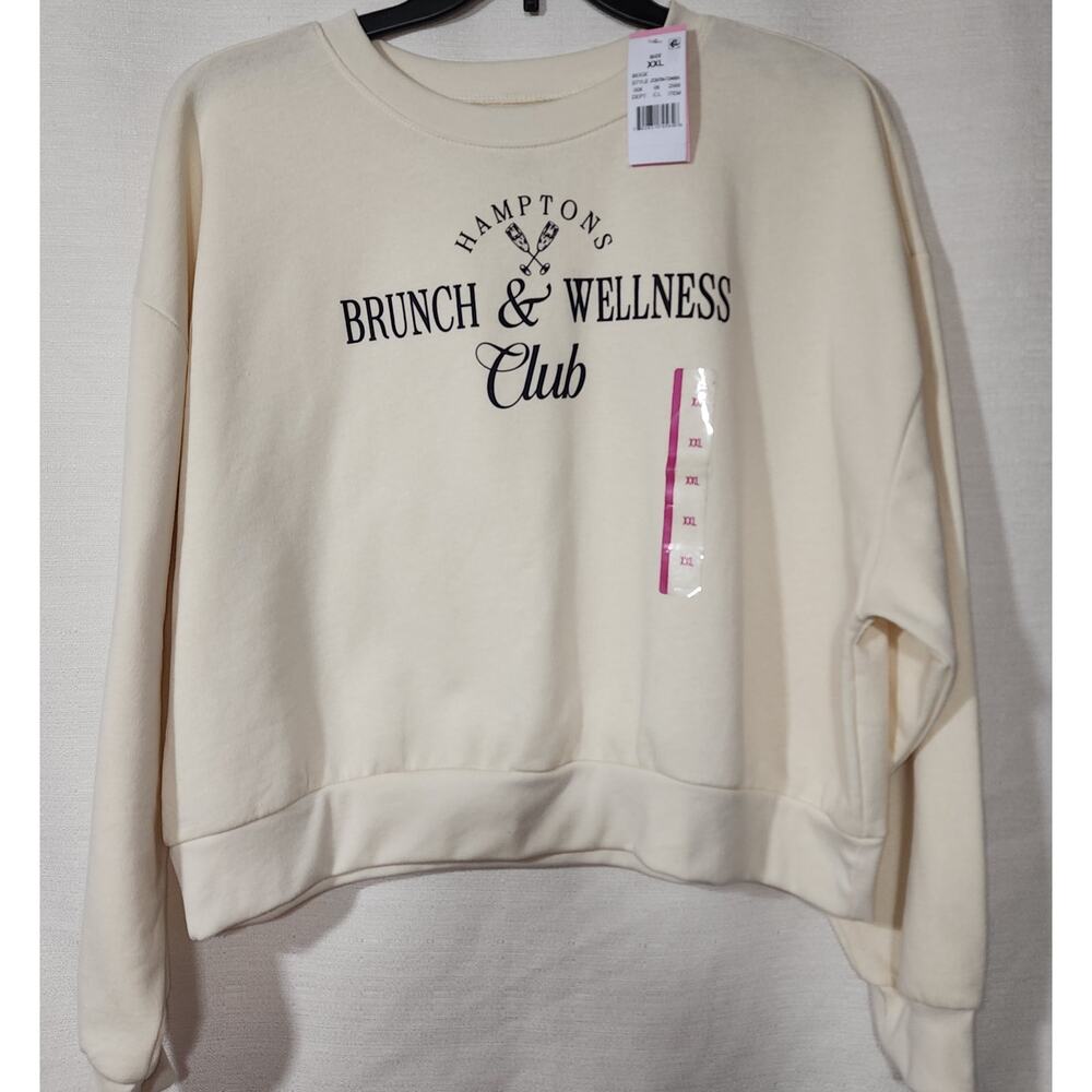 Hamptons Brunch & wellness club women's sweatshirt Size XXL